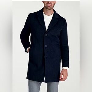 Haggar Premium Mens Lightweight Topcoat Coat JMH Sz X Large Navy Blue NWT